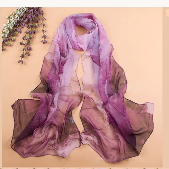 New Soft Lotus Chiffon Georgette Scarf - Picture 2 of 5